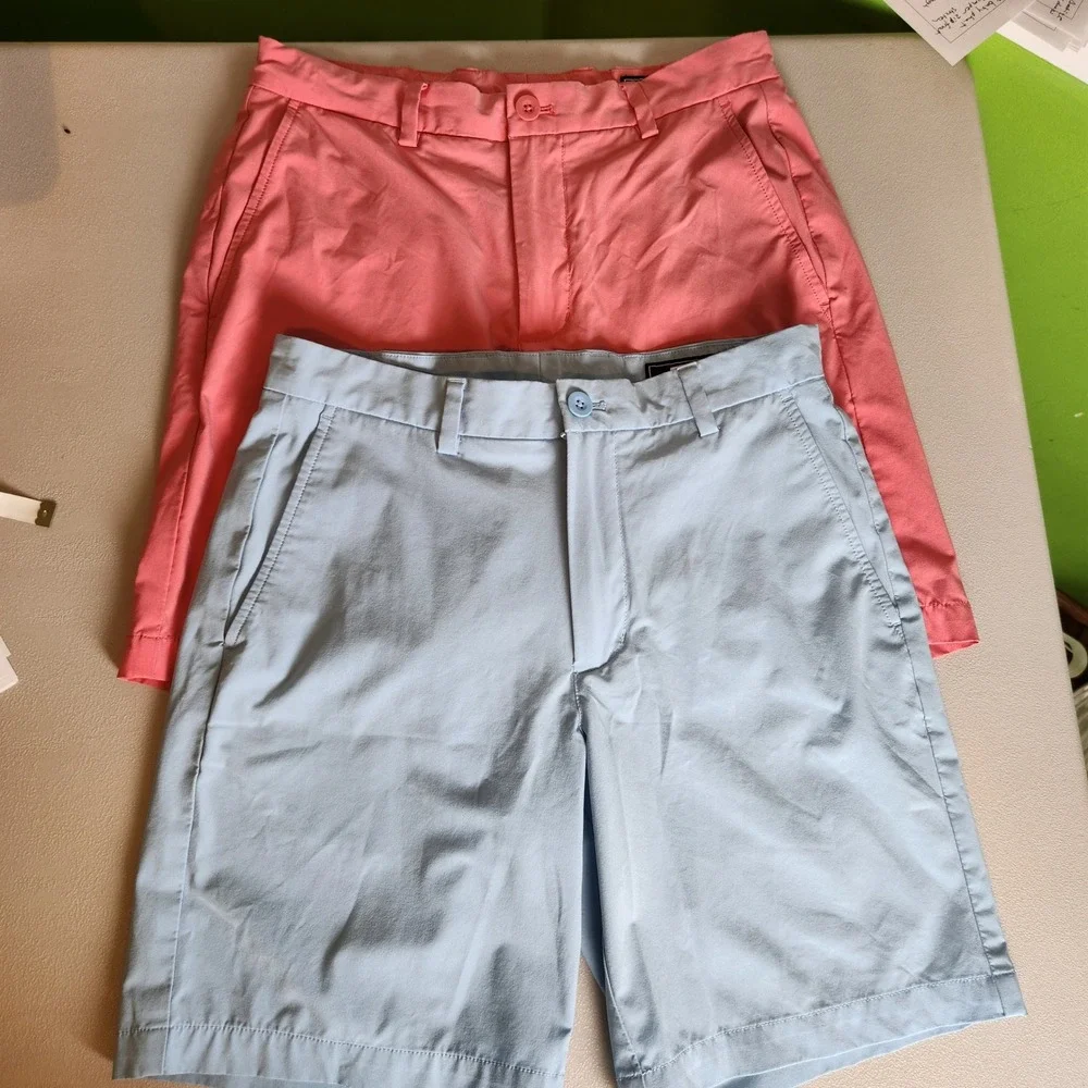 Vineyard Vines Golf Shorts Bundle Blue Pink Coral Stretch Performance Size 30 - Picture 2 of 9